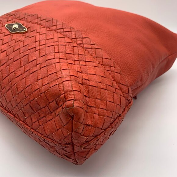 Elliot Lucca Red Pebbled Leather Cartagena Tote Bag - Picture 8 of 11